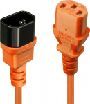 Lindy 1m C14 to C13 Mains Extension, Cable, lead free, orange