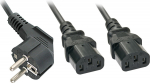 LINDY IEC-Y-Power cord Schuko on 2x C13 2m