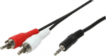 Logilink Audio cable 1x 3.5mm -> 2x Cinch St/St 5.00m bk