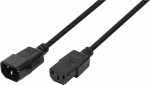 LogiLink - Power extension cable - IEC 60320 C14 gerade bis IEC 60320 C13 gerade - 250 V - 10 A - 3 m - Schwarz