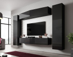 Cama MEBLE Cama Living room cabinet set VIGO SLANT 7 black/black gloss