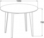 Dining table ROXBY, D105xH76cm, black