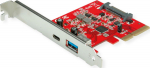 ROLINE 15.06.2142 - PCIe - USB 3.2 Gen 2 (3.1 Gen 2) - Male - Full-height / Low-profile - PCIe 4.0 - Rot - Silber
