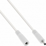 Power Cable InLine InLine&reg; DC extension cable, DC plug male/female 3.5x1.35mm, AWG 18, white, 5m