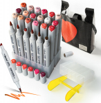 Double-sided Marker Pens ARRTX Oros, 24 Colours, red tone shade