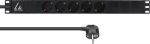 Lanview 19" rack mount power strip, 1U, 10A with 5 x Schuko type