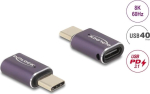 DeLOCK USB Adapter 40 Gbps USB Type-C PD 3.1 240 W male to female port saver 8K 60 Hz metal