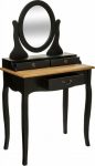 Atmosphera Dressing table with mirror CHRYSA, black with brown top