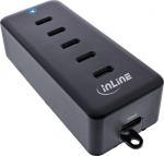 InLine 5-Port USB-C PowerHub - Ladeger&auml;t-Erweiterung - 100W - schwarz