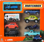 Mattel Matchbox: MBX Mission Helicopter - Skidster - Dirt Smasher Vehicle Set Of 8 (JJP58)