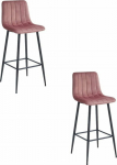 Leobert POZZA stool - dark pink velvet / black legs x 2