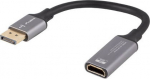 Lanberg Displayport (M) to HDMI (F) Adapter 8K on cable 20cm, Silver | AD-DP-HD-04