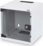 Digitus | 6U Wall Mounting Cabinet | DN-10-05U-1 | Grey | Safety class rating IP20; 200&deg; door opening angle; Lockable safety-glass door; 254 mm (10") profile rails mounted on the front side inside of the cabinet, galvanized; 254 mm (10") profile rail ...