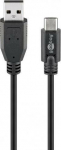 Wentronic Kabel USB Goobay USB-A - USB-C 0.5 m Czarny (55467)