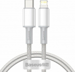 Cable USB Baseus USB-C - Lightning 2 m White (6953156231955)