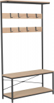 Hallway shelf HEDVIG 100x36xH180cm, ash/black