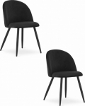 Leobert BELLO chair - velvet black / black legs x 2
