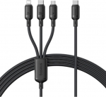 Baseus Rapid Series 3-in-1 USB-A 100W 1.5m, Black