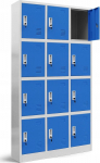 Diablo Spind F&auml;cherschrank Schlie&szlig;fachschrank mit 12 F&auml;chern MARCIN, 900 x 1850 x 400 mm, gray-blue
