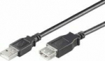 MicroConnect USB2.0 Extension A-A 5m M-F, Black, Hi-Speed cable