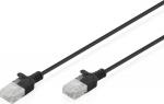DIGITUS patch cable CAT 6 U-UTP Slim 0.5m Schwarz