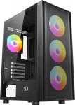 Redragon Spark GC-621-4F - Midi Tower | czarna | no power supply | USB 2.0 - 1 szt, USB 3.2 Gen. 1 - 1 szt., USB 3.2 Gen. 1 type-C - 1 szt.| 445 mm x 210 mm x 481 mm|