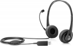 HP Stereo USB Headset T1A67AA Black