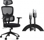 Office chair SENSE7 Veno Black + kabel usb