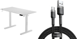 Desk SENSE7 elektryczne Nojo 120x60 White + kabel usb