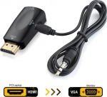 RoGer HDMI to VGA (+Audio) Converter black