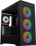 Krux Vox - Midi Tower | czarna | no power supply | 1 x USB - C 2.0| 1 x USB 3.0 | 1 x USB - A 2.0 | 492 x 220 X 485 | ARGB |