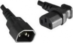 MicroConnect Power Cord 1.8m Extension, C13-C14, Angled, Black