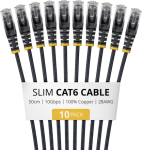StarTech.com 50CM BLACK SLIM CAT6 PACK,