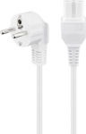 Wentronic Goobay type F, CEE 7/7 - C15 - power cord with angled plug, 2 m, white