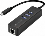 HUB USB Techly 1x RJ-45 + 3x USB-A 3.0 (IDATA-USB-ETGIGA-3C2)