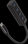 AXAGON HUE-M1C 4x USB3.2 Gen 1 MINI hub, metal, 20cm USB-C cable