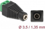 DELOCK Adapter DC 1.35 x 3.5 mm Buchse > Terminalblock 2 Pin