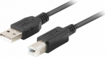 Kabel USB Lanberg USB-A - USB-B 3 m Czarny (CA-USBA-15CU-0030-BK)