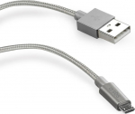 Cable SBS Braided USB/MicroUSB 1m Silver