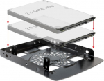 DELOCK Kit 3.5" f&uuml;r 2x 2.5" HDDs metal black
