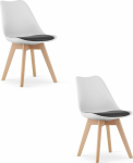 Leobert MARK chair black and white / natural legs x 2