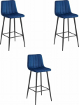 Leobert POZZA stool - velvet garnet / black legs x 3