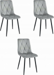 Leobert Krzesło LIBRA - silver gray velvet / black legs x 3