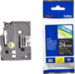 Brother TZe-355 (TZE355) Laminated Labelling Tape Cassette, White On Black 24mm, 8m