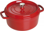 Staub Round Cocotte, 26cm Cherry Red, Cast Iron