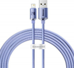 Baseus lightning - USB-A Crystal Shine, 2.4A, 2m (fioletowy)