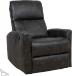 Recliner armchair DIEGO with swinging and rotating manual mechanism, grey