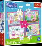 PUZZLE 4W1 TREFL PEPPA LOVES ADVENTURES PUD8