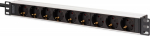 Digitus Listwa zasilająca PDU Rack 19", 9 Schuko sockets CEE 7/3 (45&deg;), kabel 2m wtyk IEC C20, 16A, Aluminum