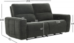 Recliner sofa MATIAS 3-seater with electric mechanism, grey